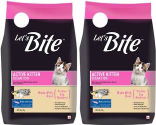 Let's bite Active Kitten Ocean Fish 2 Kg (2x1 Kg) Dry Young Cat Food