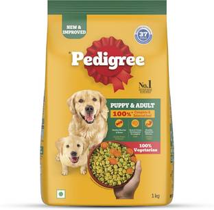 PEDIGREE 100% Nutrition Vegetable 1 kg Dry Adult, Young Dog & Puppy Food