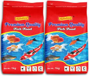 Hallofeed 2 Kg PREMIUM FISH FOOD (1KG*2PC) Fish 2 kg Dry Adult Fish Food
