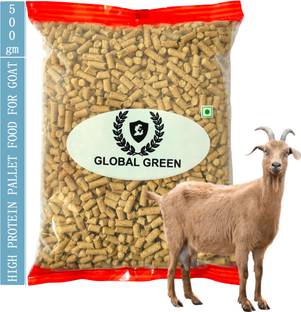 GLOBAL GREEN High Protein Goat Feed 500gm, Cattle food for better health & growth 0.5 kg Dry Adult, Senior, Young Goat Food