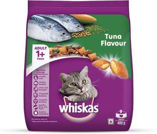 Whiskas Adult (+1 year) Tuna Flavour Dry Cat Food - 480 gm Tuna 0.48 kg Dry Adult Cat Food
