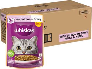 Whiskas (1+ Years) Salmon 4.48 kg (56x0.08 kg) Wet Adult Cat Food
