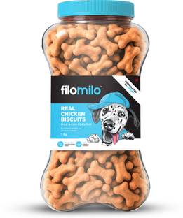 Filomilo Real Chicken Dog Biscuits with Egg and Milk 1 kg Dry Adult, Senior, Young Dog Food
