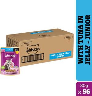 Whiskas (2-12 Months) Tuna 4.48 kg (56x0.08 kg) Wet Young Cat Food