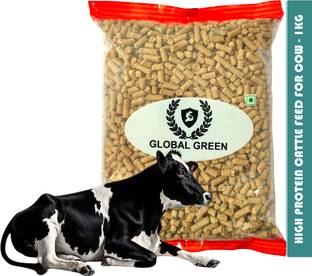 GLOBAL GREEN High Protein Cow Food 1kg, Cattle feed use 100gm per day 1 kg Dry Adult, Senior, Young Cow Food