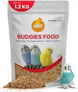 BOLTZ Bird Food for Budgies - 1.2 Kg, Natural & Healthy Premium Mix Seeds 1.2 kg Dry New Born Bird Food