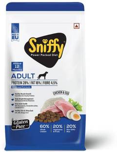SNIFFY ADULT CHICKEN & EGG Chicken, Egg 0.8 kg Dry Adult, Senior, Young Dog Food