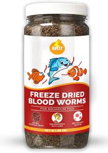 BOLTZ All Life Stages Freeze Dried Blood Worms Fish Food 50 Grams 0.05 kg Dry Adult Fish Food