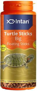 INTAN Turtle sticks, Big Floating Sticks for Turtles | Large Pack, Pellet 3.2 mm Dia, 0.115 kg Dry Adult, Young Turtle Food