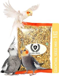 GLOBAL GREEN Cocktail & Love Bird Special Seed Mix 1 kg (10 type of seed mix) 1 kg Dry Adult, New Born, Senior, Young Bird Food