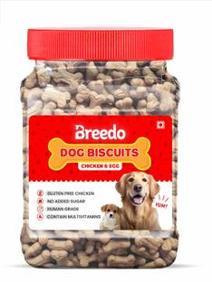 Breedo Dog Food Treat || Healthy Chicken & EGG Real Chicken Flavour Dog Biscuits 400 GM Chicken 0.4 kg Dry Adult, New Born, Young Dog & Cat Food
