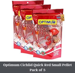 Optimum Cichlid 300g (Pack of 3) Quick Red Small Pellet 0.9 kg (3x0.3 kg) Dry New Born, Adult, Young, Senior Fish Food