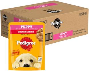 PEDIGREE Gravy Chicken, Liver Chunks 6.3 kg (90x0.07 kg) Wet Young Puppy Food