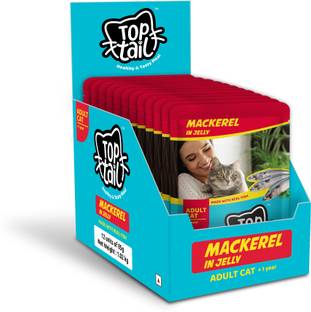 Top Tail Cat Food Mackeral 1.02 kg (12x0.09 kg) Wet Adult Cat Food
