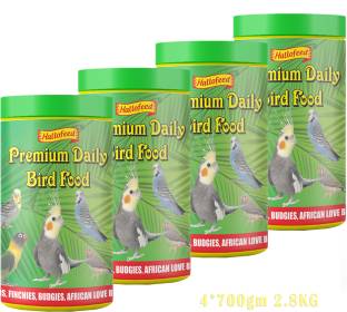 Hallofeed Bird Food 2.8 KG for Budgies Cockatiel & Lovebird - Mix Seeds Rice 2.8 kg (4x0.7 kg) Dry Adu...