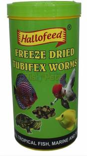 aqualyf pets Hallofeed Freeze Dried Tubifex Worms Fish Food | 100 Gms 0.1 kg Dry Adult Fish Food