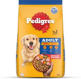 PEDIGREE 100% Nutrition Chicken, Vegetable 3 kg Dry Adult Dog Food
