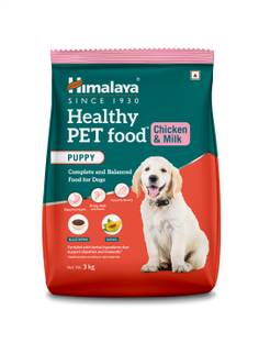 HIMALAYA Healthy Puppy Dry Dog Food, Chicken & Milk I Helps Digestion, Growth, Immunity Chicken 3 kg Dry Young Puppy Food