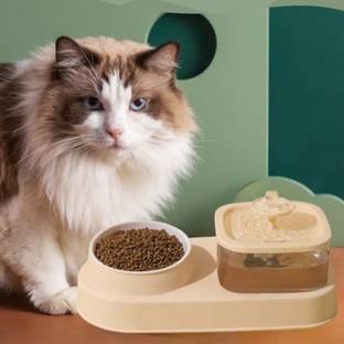 Pet Guard Quiet stainless steel cat water fountain with bowl cat Puppy Kitten