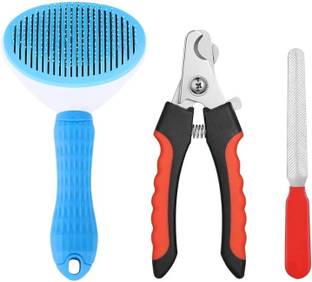 PSK PET MART Oval Slicker Brush and nail cutter set for dog essential for all pet needs Grooming Gloves for Dog & Cat