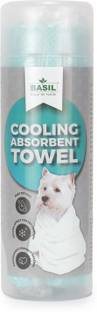 BASIL Microfiber Absorbent and Cooling Towel Blue Grooming Gloves for Dog, Cat