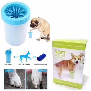 THE DDS STORE Foot Washing Cup, Pet Paw Cleaner Portable Dog Paw Washer with Soft Silicone Bristles for Quickly Cleaning Pets Muddy Feet - Color May Vary (Large) Grooming Gloves for Dog & Cat (Multicolor, Large) Grooming Gloves for Dog, Cat, Dog & Cat