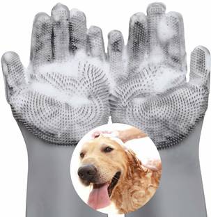 NDKART Magic Silicone Dish Washing Gloves, Silicon Cleaning Gloves, Silicon Hand Gloves Grooming Gloves for Dog, Cat