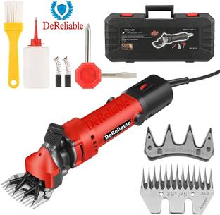 DeReliable 1200W Sheep hair cutting machine with 1 extra Blade, 6 Speed control Red, Orange Pet Hair Trimmer