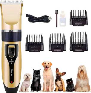 Lootwagon Dog Grooming Kit Clippers, Low Noise, Quiet, Rechargeable, Cordless Trimmer Gold Pet Hair Trimmer