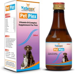 VETENEX Pet Plex - Vitamin B-Complex & Amino Acids Syrup For Dogs & Cats - 200 ML Pet Health Supplements