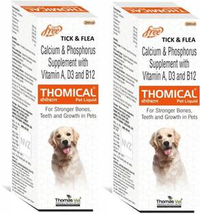 Tick & Flea Thomical Pet Liquid - For Stronger Bones, Teeth & Growth In Pets Pet Health Supplements
