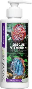 Aquanature Discus Vitamin+ Health & Colour Enhancement Supplement for Discus Fish (120ml) Pet Health Supplements
