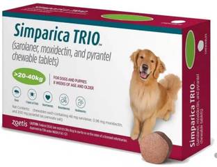 Zoetis SIMPARICA TRIO Chewable Tablets for Dogs (20-40 kg) Pet Health Supplements