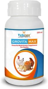 VETENEX Grovita Max - Multivitamin Supplement, Growth Promoter for Poultry - 250 ML Pet Health Supplements