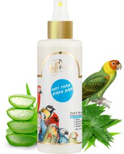 Pet Life Organic & Ayurvedic Anti Ticks Birds Bath Dry/Waterless/Spray For Poultry Birds, Parrots, Chick, Hen, Pigeon, Duck - Natural Ingredients For Fleas, Cleaner & Shinier Coat For All Bird Types Pet Health Supplements