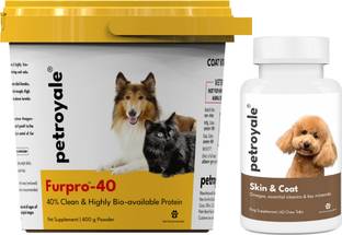 Petroyale Dog Growth Powder , Dog Skin and Coat tablets For Dog Skin, Fur, Hair, Dog Food Pet Health Supplements