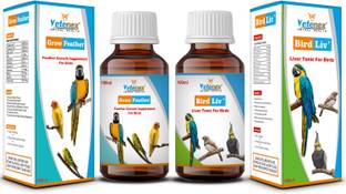 VETENEX Birds Feather Growth Supplement & Liver Tonic (100 ml x 2) Combo - Pack of 2 Pet Health Supplements