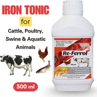 REFIT ANIMAL CARE Iron Tonic Supplement for Cattle, Goat, Poultry, Birds, Cow, Sheep and Livestock Animals Pet Health Supplements