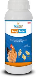 VETENEX Respi Relief - Respiratory Syrup, Cough, Cold Supplement For Poultry - 500 ML Pet Health Supplements