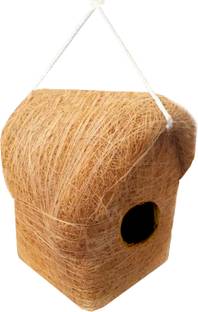 LIVEONCE NATURAL BIRD HOUSE WITH HANGING HOOKS U CAN PLACE ANYWHERE PACK OF 1 Bird House