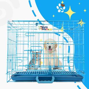Petzlifeworld 24' Inch (2 Feet - 60 CM) Blue With Black Tray Dog, Rabbit Cage