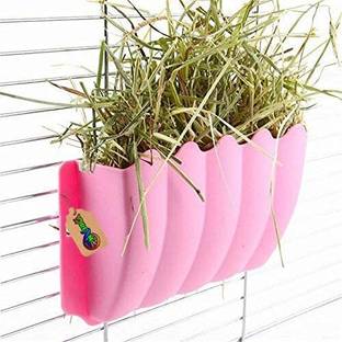 DreamAuro Rabbit Feeder Hanging Hay Lettuce Grass Manger Rack Pet Accessories (Pink) Rabbit, Hamster House