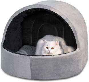 Pet's BFF Round Cat House with Removable Cushion, Portable, Ultra-Soft Fabric, Indoor Dog, Cat, Rabbit House