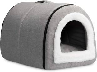 Taococo 2 in 1 Washable,Foldable Dog Portable Bed with Removable Cushion(Grey,Large) Dog House
