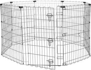 PetJoy Foldable Metal Pet Play & Exercise Pen, Durable & Easy to Set Up, With Door Dog House
