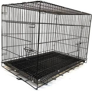 Sip Double Door Folding Metal Dog Cage with Paw Protector, for Small Dogs and Puppy Dog, Cat, Rabbit, Miniature Pig, Monkey, Bird, Hamster Cage