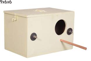 Shree Ganga Enterprise Breeding Box for Zava Zibra Budgies finch Love birds Size 9*6*6 Inches Bird House