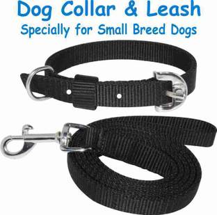 Aviean International Dog Belt Combo of Black Dog Collar with Dog Leash Dog 26 cm Dog & Cat Strap Leash