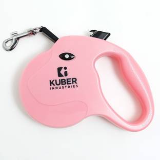 KUBER INDUSTRIES Retractable Dog Leash|Automatic & Non-Slip Handle|Pink 15.5 cm Dog Strap Leash