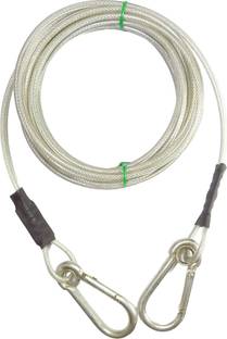 TEELLON 10 Feet (4MM) heavy duty Dog leash, tie out cable for dogs upto 40kg. Dog Chain 305 cm Dog & Cat Chain Leash